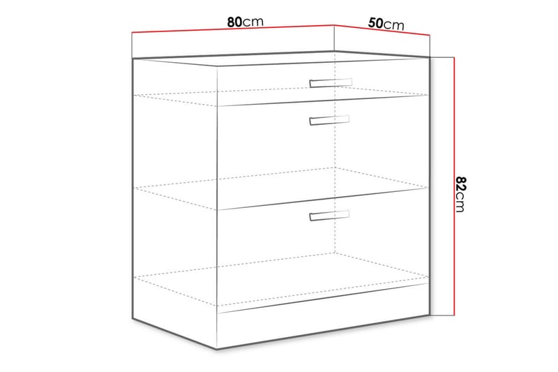 Skåp med dörrar Bianco 80x52x82 cm - Grå/Vit Högglans - Förvaring - Skåp - Förvaringsskåp