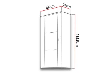 Skåp Soho 29x60 cm - Ek/Svart - Förvaring - Skåp - Förvaringsskåp