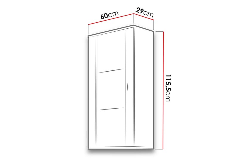 Skåp Soho 29x60 cm - Ek/Svart - Förvaring - Skåp - Förvaringsskåp
