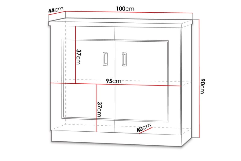 Skåp Tadeusz 100x44x90 cm - Brun - Förvaring - Skåp - Förvaringsskåp