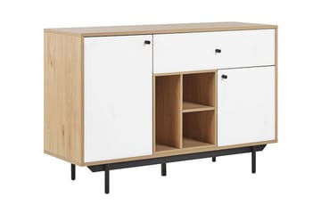 Skåp Pylaros 118x40 cm - Ljust Trä/Vit - Förvaring - Skåp - Förvaringsskåp