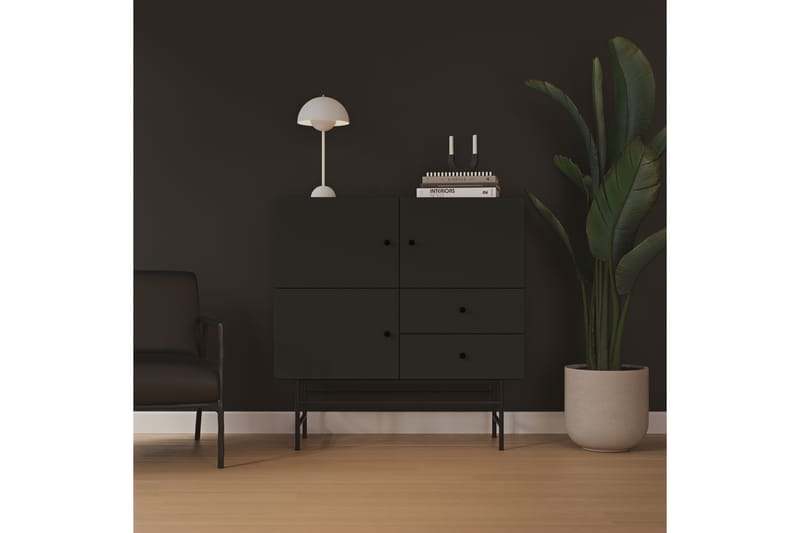 Skåpsbyrå Hiroto 106 cm - Svart - Förvaring - Skåp - Förvaringsskåp