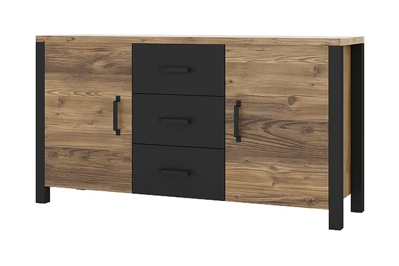 Skarebol Skåp, Svart/Trä/Natur