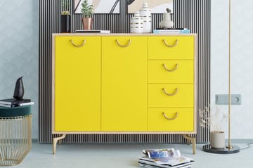 Skoskåp 35x100 cm - Guld/Natur/Gul - Förvaring - Skåp - Förvaringsskåp