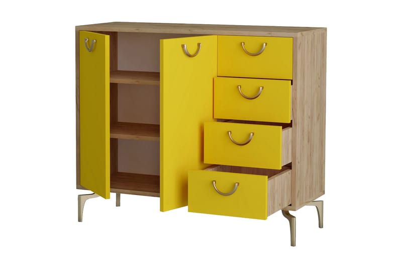 Skoskåp 35x100 cm - Guld/Natur/Gul - Förvaring - Skåp - Förvaringsskåp