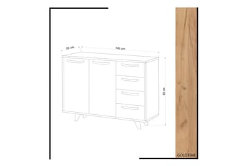 Skoskåp 35x100 cm - Guld/Natur/Gul - Förvaring - Skåp - Förvaringsskåp