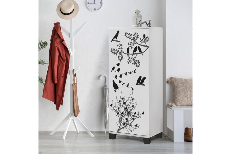 Skoskåp 38x50 cm - Vit/Svart - Förvaring - Skåp - Förvaringsskåp