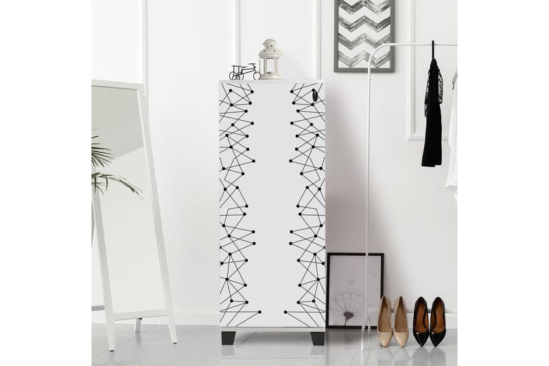Skoskåp 38x50 cm - Vit/Svart - Förvaring - Skåp - Förvaringsskåp