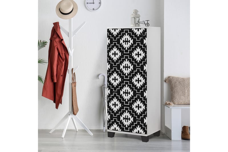 Skoskåp 38x50 cm - Vit/Svart - Förvaring - Skåp - Förvaringsskåp