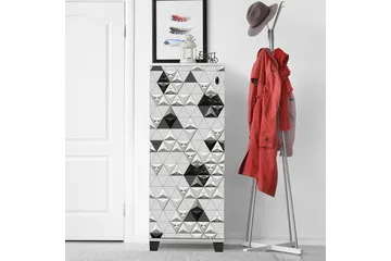 Skoskåp 38x50 cm - Vit/Svart - Förvaring - Skåp - Förvaringsskåp