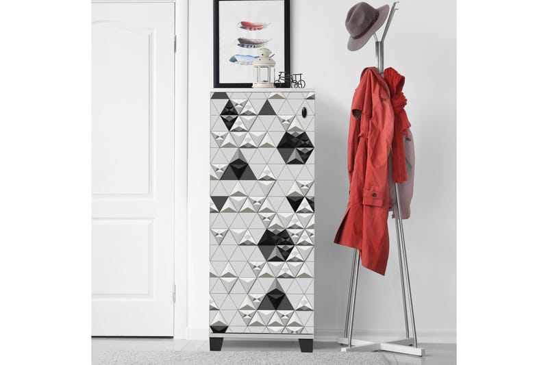 Skoskåp 38x50 cm - Vit/Svart - Förvaring - Skåp - Förvaringsskåp