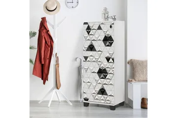 Skoskåp 38x50 cm - Vit/Svart - Förvaring - Skåp - Förvaringsskåp