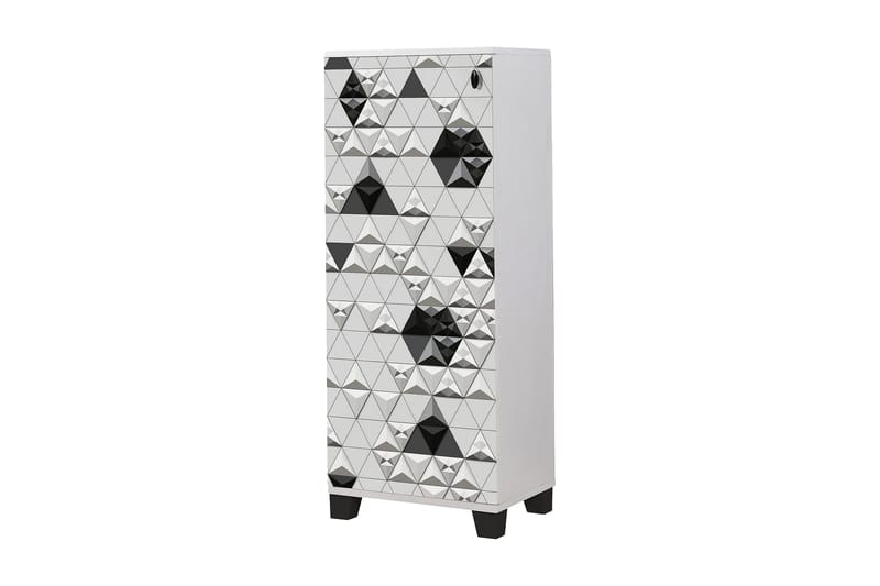 Skoskåp 38x50 cm, Vit/Svart