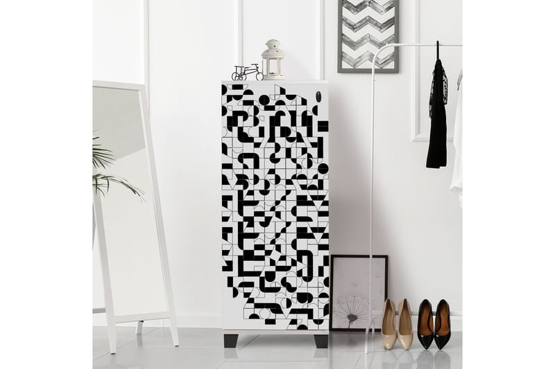 Skoskåp 38x50 cm - Vit/Svart - Förvaring - Skåp - Förvaringsskåp