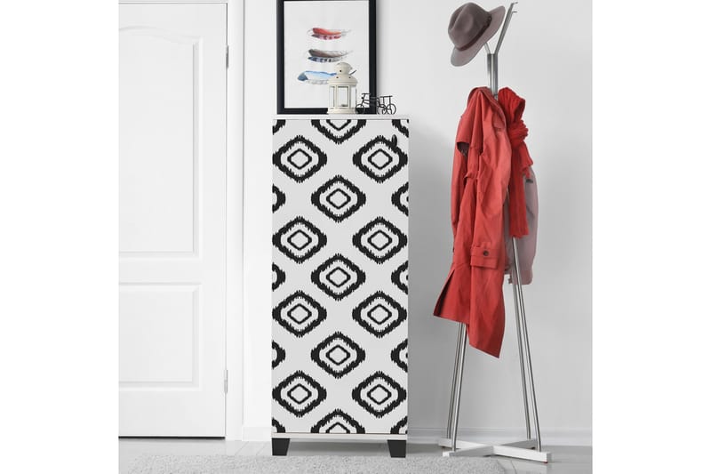 Skoskåp 38x50 cm - Vit/Svart - Förvaring - Skåp - Förvaringsskåp