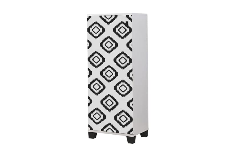 Skoskåp 38x50 cm, Vit/Svart