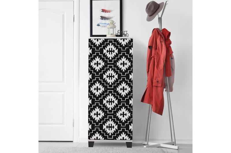 Skoskåp 38x50 cm - Vit/Svart - Förvaring - Skåp - Förvaringsskåp
