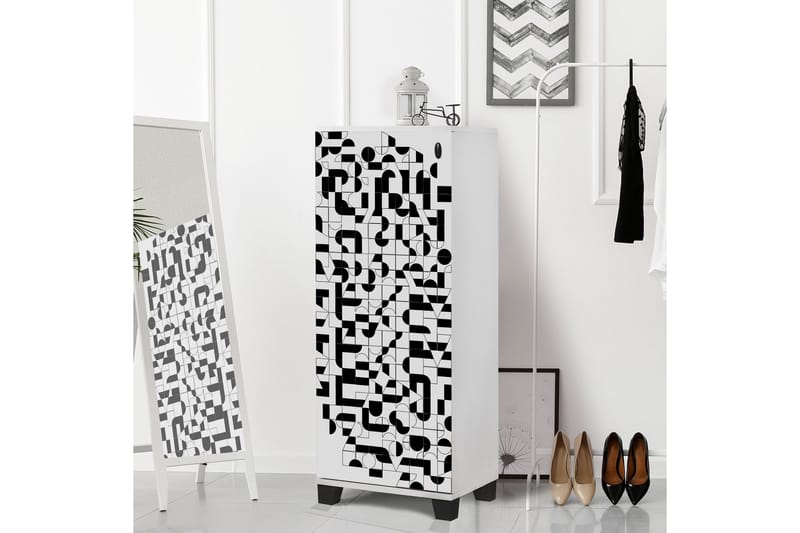 Skoskåp 38x50 cm - Vit/Svart - Förvaring - Skåp - Förvaringsskåp