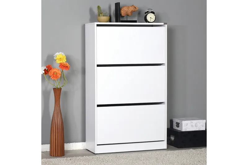 Skoskåp 73x119 cm - Vit - Förvaring - Skåp - Förvaringsskåp