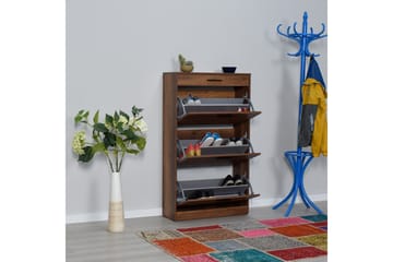 Skoskåp 75x128 cm - Valnöt - Förvaring - Skåp - Förvaringsskåp