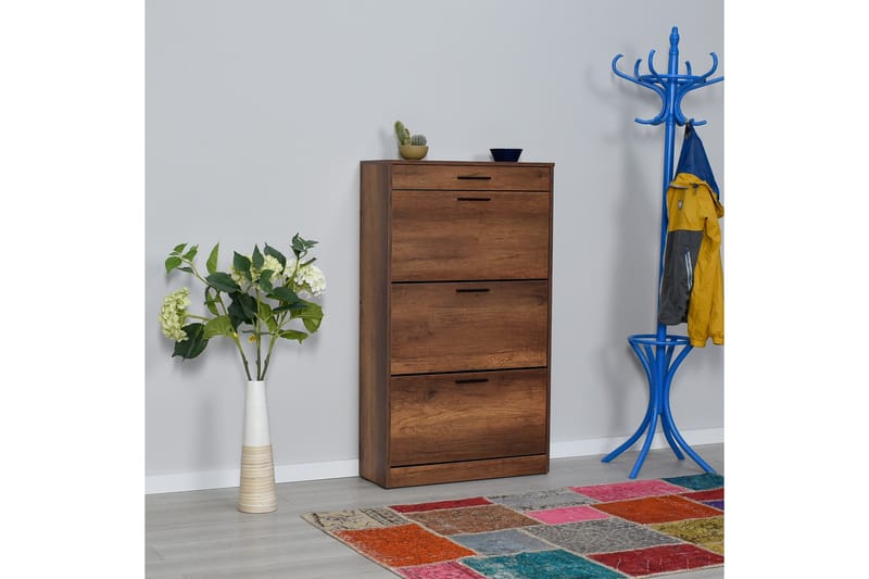 Skoskåp 75x128 cm - Valnöt - Förvaring - Skåp - Förvaringsskåp