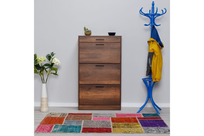 Skoskåp 75x128 cm - Valnöt - Förvaring - Skåp - Förvaringsskåp