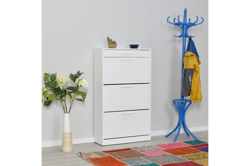 Skoskåp 75x128 cm - Vit - Förvaring - Skåp - Förvaringsskåp