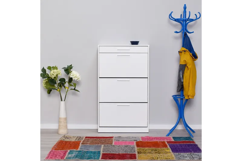 Skoskåp 75x128 cm - Vit - Förvaring - Skåp - Förvaringsskåp