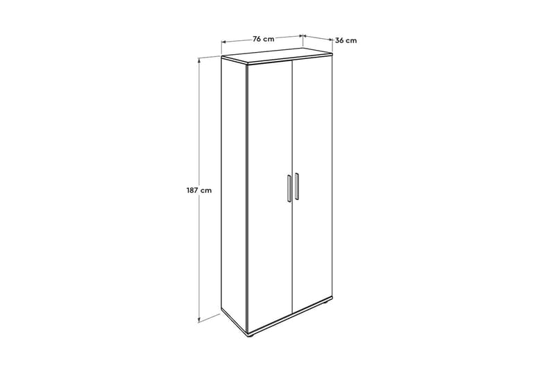 Skoskåp 76x187 cm - Vit - Hallförvaring - Skoskåp - Förvaringsskåp