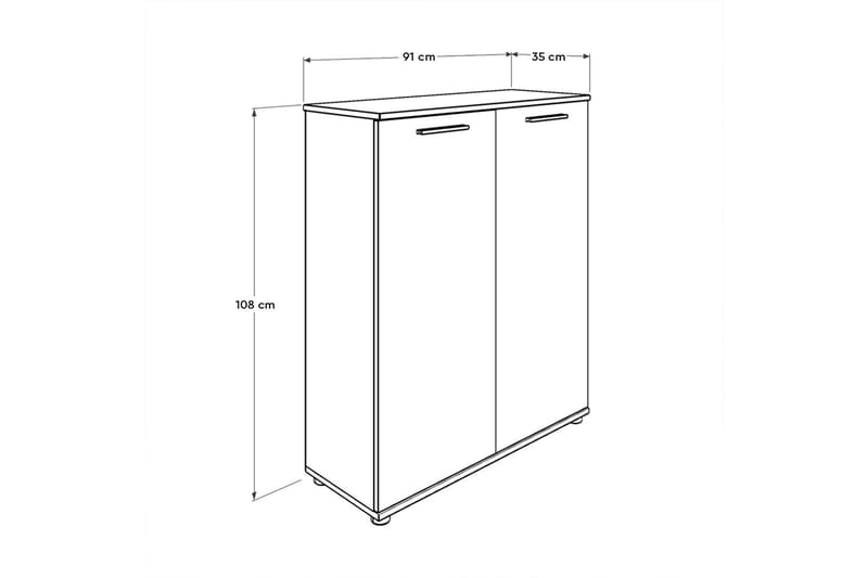 Skoskåp 91x108 cm - Vit - Hallförvaring - Skoskåp - Förvaringsskåp