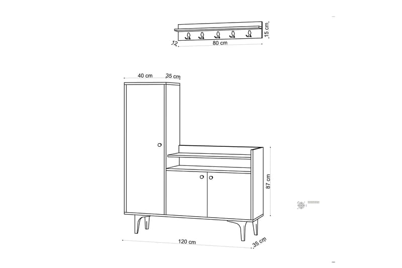 Skoskåp Barneveld 120x35 cm - Natur - Förvaring - Skåp - Förvaringsskåp