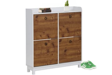 Skoskåp Bonnyville 92x25 cm - Vit/Natur - Förvaring - Skåp - Förvaringsskåp
