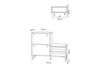 Skoskåp Bredene 110x35 cm - Natur - Förvaring - Skåp - Förvaringsskåp