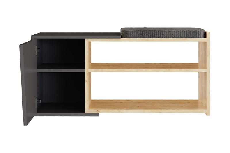 Skoskåp Finones 104x37 cm - Antracit/Trä/Natur - Förvaring - Skåp - Förvaringsskåp