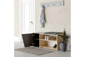 Skoskåp Finones 104x37 cm - Antracit/Trä/Natur - Förvaring - Skåp - Förvaringsskåp