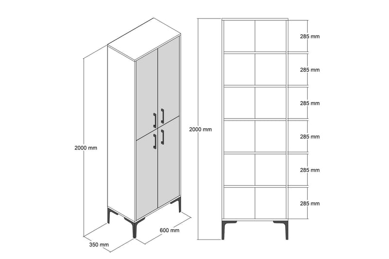 Skoskåp Kotzen 60x35 cm - Svart/Mörkbrun - Hallförvaring - Skoskåp - Förvaringsskåp