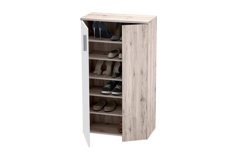Skoskåp Lidget 69 cm - Brun/Vit - Förvaring - Skåp - Förvaringsskåp