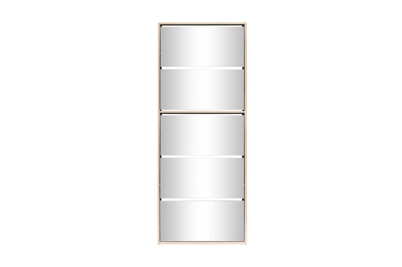 Skoskåp med 5 lådor och spegel ek 63x17x169,5 cm - Brun - Hallförvaring - Skoskåp - Förvaringsskåp
