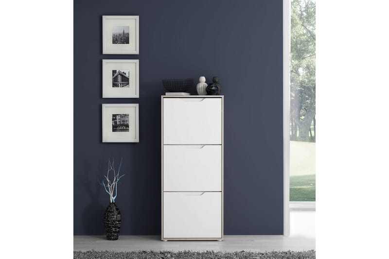 Skoskåp Mettlen 55x130 cm - Brun|Vit - Förvaring - Skåp - Förvaringsskåp