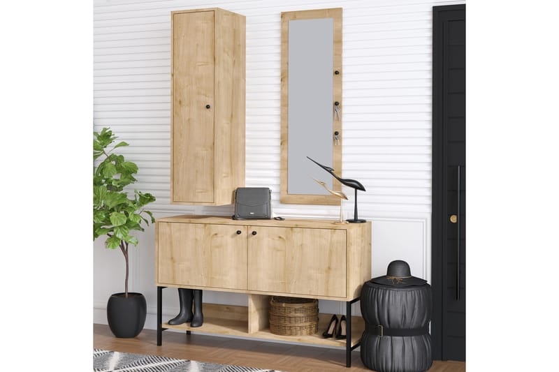 Skoskåp Oriamal 35x120 cm - Natur - Förvaring - Skåp - Förvaringsskåp