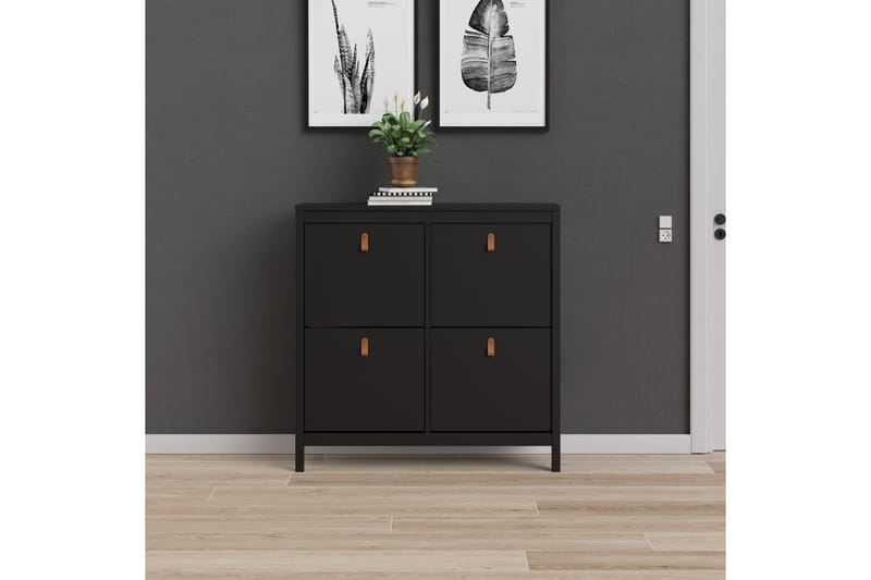 Skoskåp Osterholm 25x102 cm - Svart/Natur - Förvaring - Skåp - Förvaringsskåp