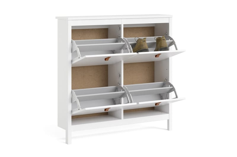 Skoskåp Osterholm 25x102 cm - Vit/Natur - Förvaring - Skåp - Förvaringsskåp
