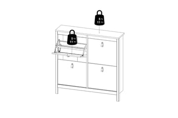 Skoskåp Osterholm 25x102 cm - Vit/Natur - Förvaring - Skåp - Förvaringsskåp