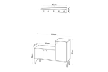 Skoskåp Simonara 100x35 cm - Natur - Förvaring - Skåp - Förvaringsskåp