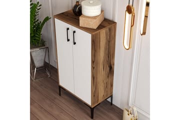 Skoskåp Praha 35x60 cm - Valnöt/Vit - Förvaring - Skåp - Förvaringsskåp