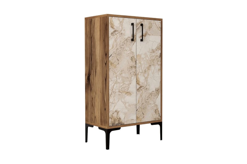 Skoskåp Praha 35x60 cm - Valnöt/Beige - Förvaring - Skåp - Förvaringsskåp