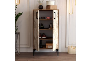 Skoskåp Praha 35x60 cm - Valnöt/Beige - Förvaring - Skåp - Förvaringsskåp