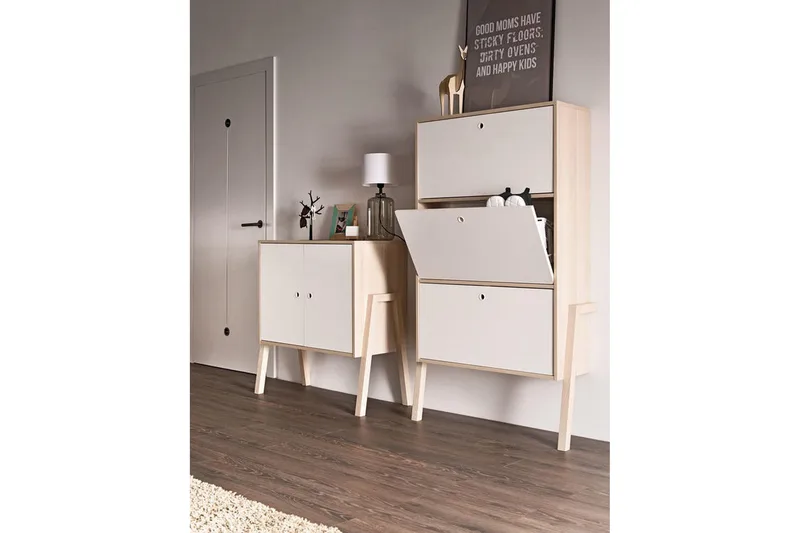 Spot Skoförvaring Trä/Natur/Vit - VOX - Förvaring - Skåp - Förvaringsskåp