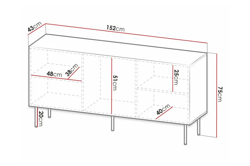 Strontian Highboard Scandinavian Choice Black - Förvaring - Skåp - Förvaringsskåp