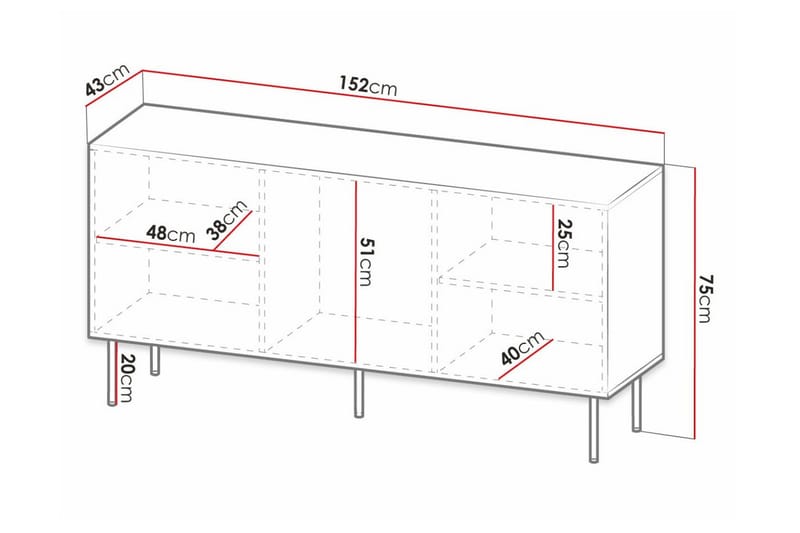 Strontian Highboard Scandinavian Choice Black - Förvaring - Skåp - Förvaringsskåp